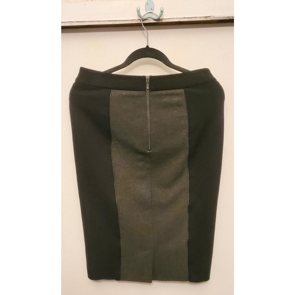 NYDJ High Waist Gray Black Lift Tuck Tech Knee Length Zip Pencil Skirt Women S - Picture 2 of 8